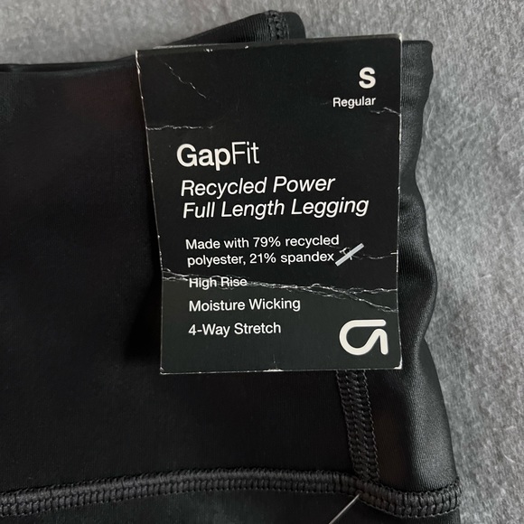 NWT GAP Fit Recycled Power Brushed Full-Length Leggings Faux-Leather finish_ Sm - Picture 3 of 6